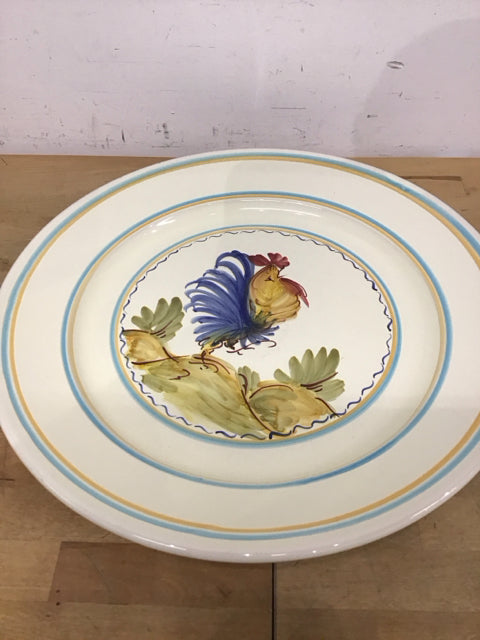 18" Global Views Ceramic Rooster Tray