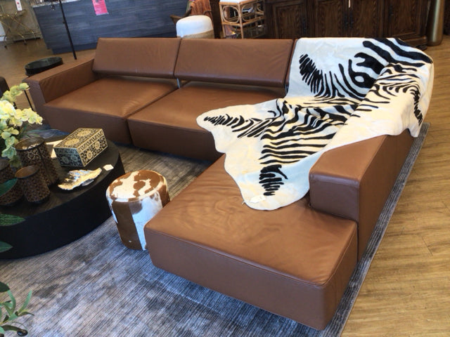 B & B Italia Andy Tan Leather Three PC Sectional