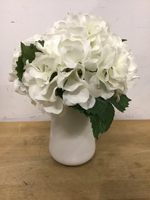 12" Faux White Hydrangea Plant