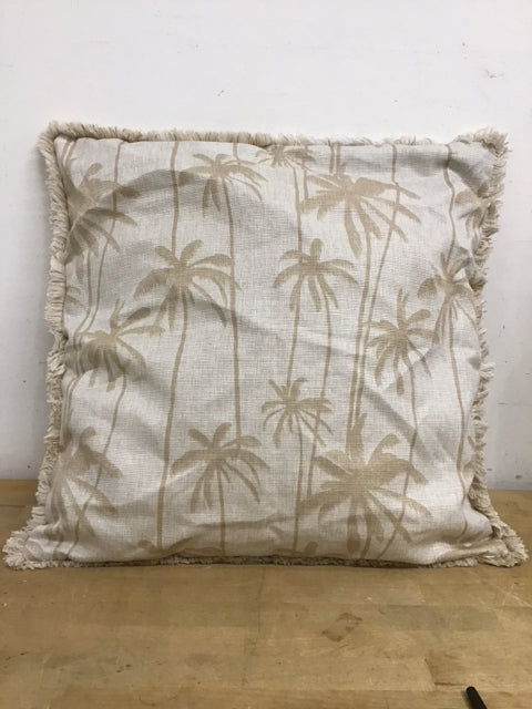 22" Cream & Beige Palm Tree Fringe Outdoor