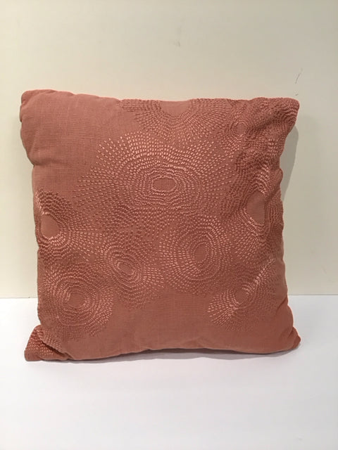 Peach Pillow w/Stiched Design
