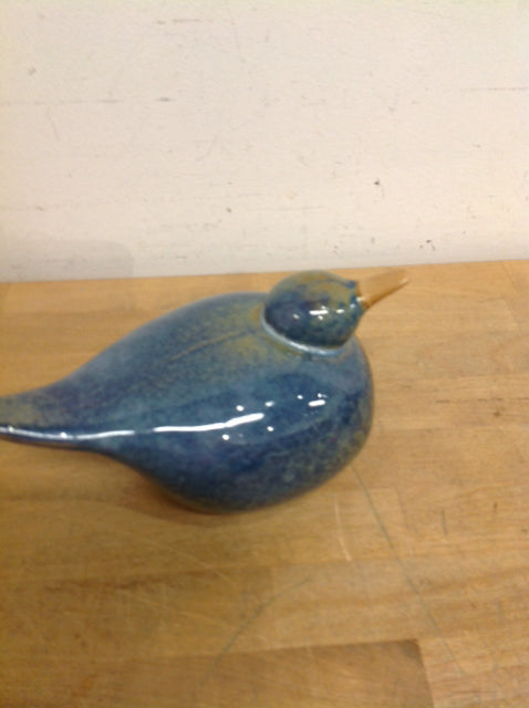 7" Blue Ceramic Bird