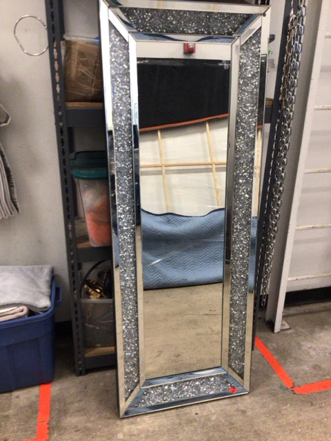 23 1/2" X 63" AS-IS Coaster Furniture Chrome Framed Mirror(Knick In Mirror)