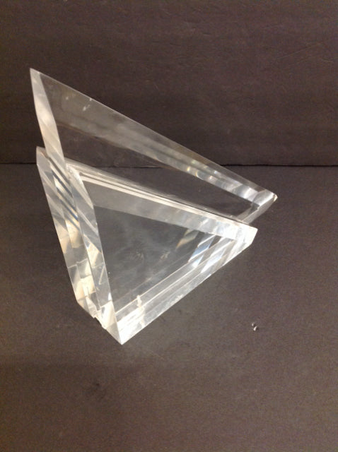 Double Triangle Lucite Sculpture