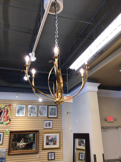 28" x 32" Antique Brass Menefee Chandelier