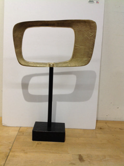 21" Gold Metal Abstract Sculpture w/Base