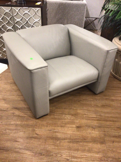 Kron Designs Ponte Grey Leather Arm Chair
