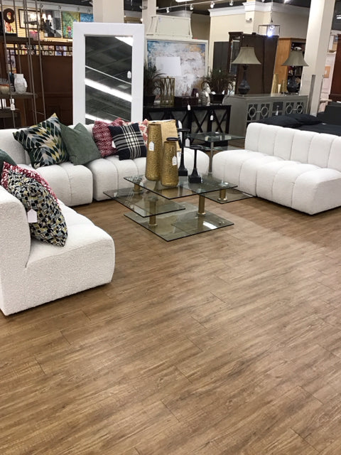 7 PC Boucle Fabric Modular Sofa Set