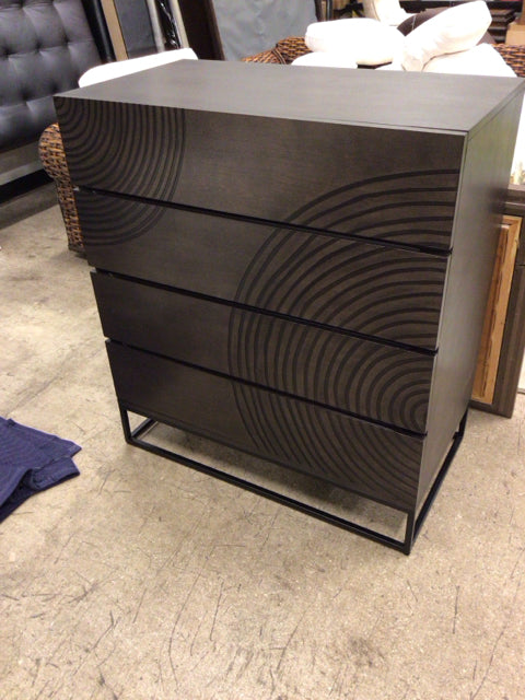 36" X 19.5" X 40" Crate & Barrel Circulus Dove Wood 4-Drawer Chest
