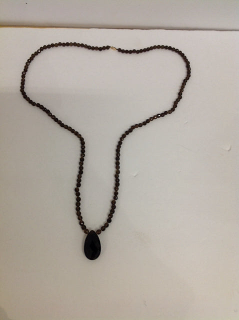 Smoky Quartz Long Pendant Necklace