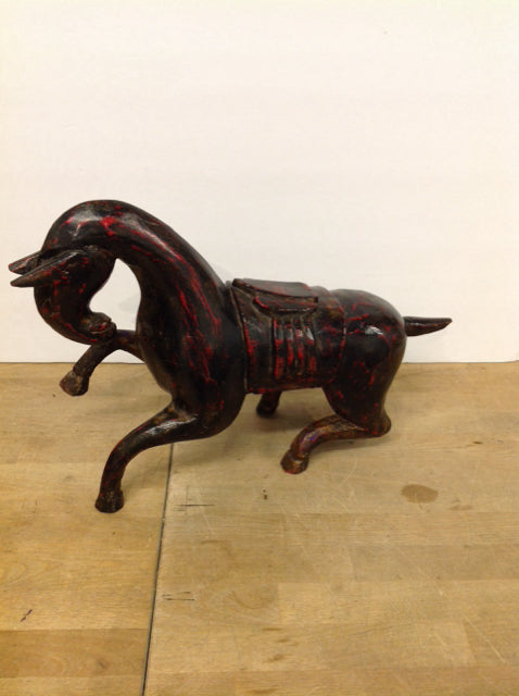18" Black Wood Abstract Horse