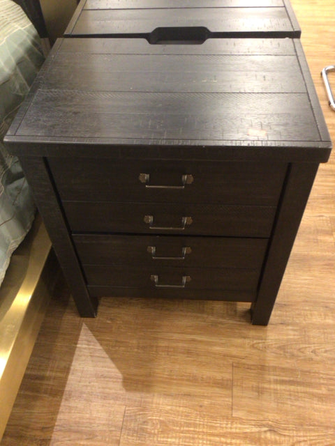 Millennium By Ashley Black Wood Two Nightstand