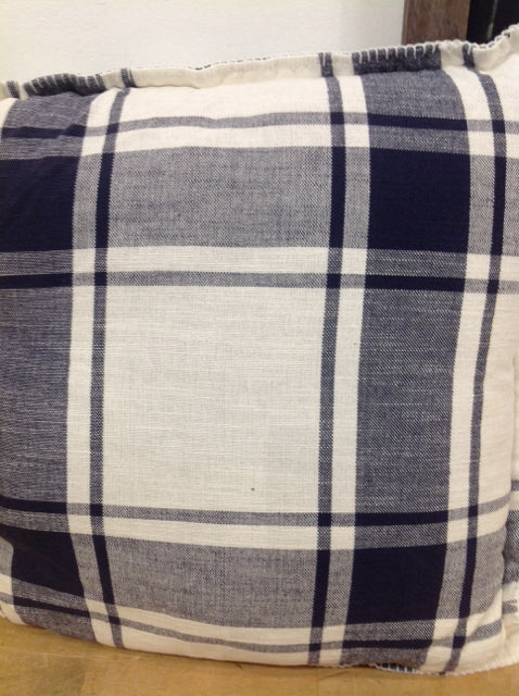 Pillow- 18" Blue & White Plaid