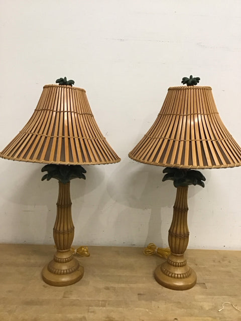 Pair Of 32" Padilla Palm Tree  Lamps