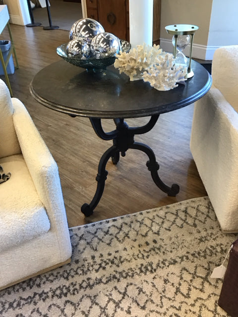 36"Rd Arhaus Bistro Table w/Slate Top AS-IS Chip on Edge