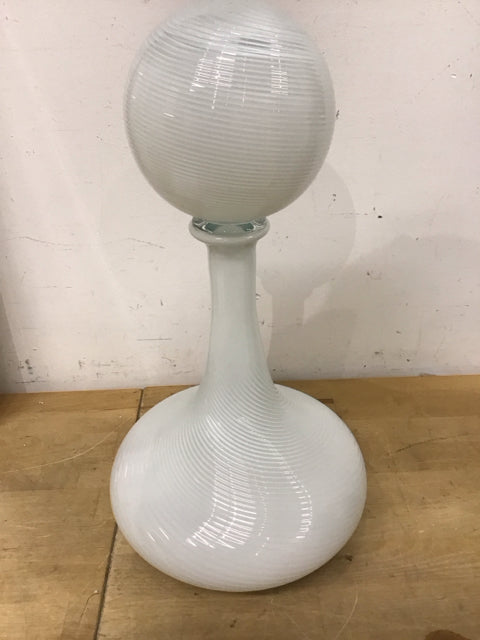 16.5" Z Gallerie White Swirl Glass Vessel