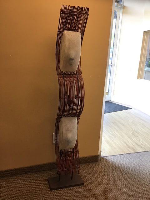 Ashley Bayberry Lane 67" Wavy Bamboo Resin Floor Lamp