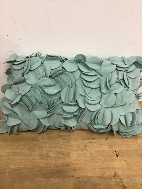 28"x10" Pier 1 Teal Textured Petal Lumbar Pillow