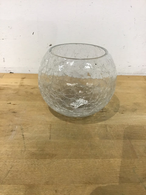 5" Cut Crackled Vase