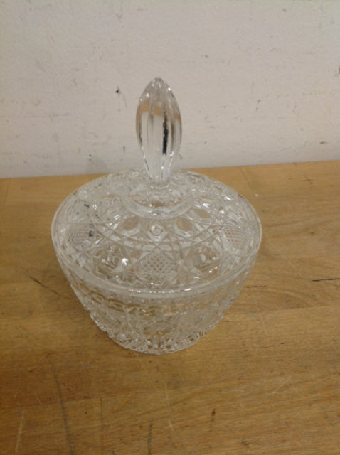 4" Cut Crystal Bowl W Lid