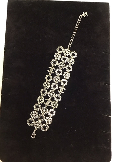 Chanel Style Silver 3-Strand Bracelet