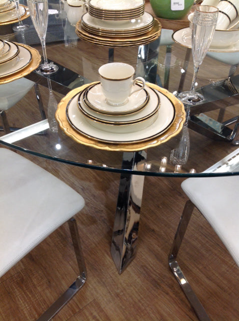 Chrome & Glass Dining Table