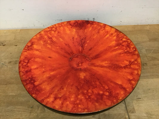 19" Vintage Orange Lacquer Bowl