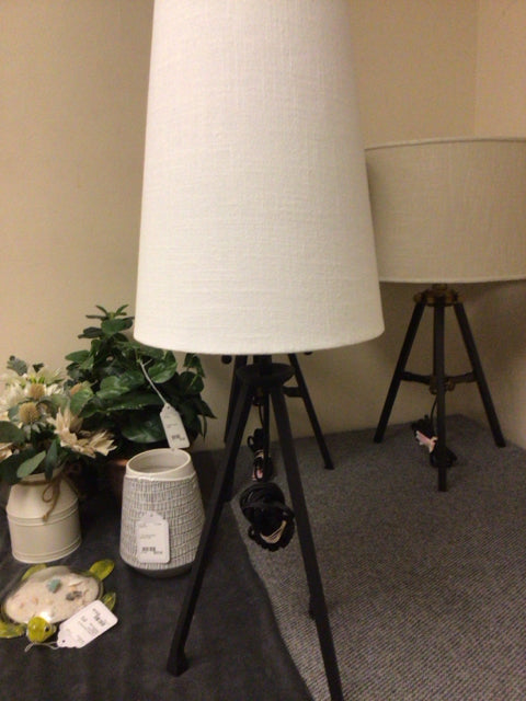 Arhaus Iain Metal Tripod Table Lamp W/Shade