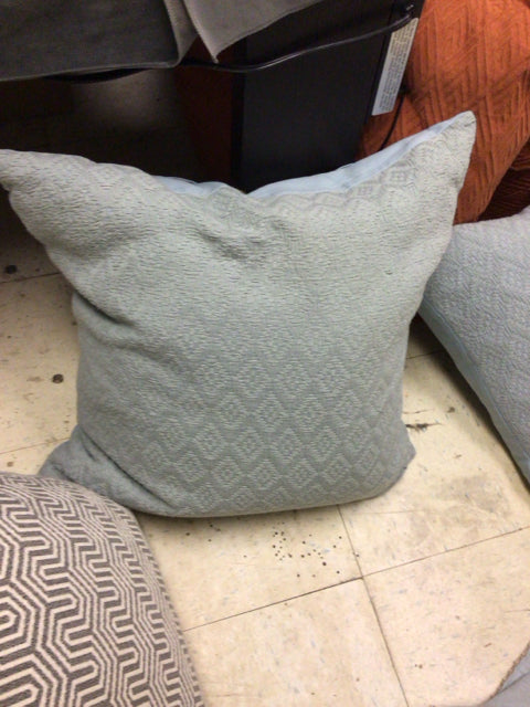 Grey/Blue Fabric Diamond Pattern Pillow