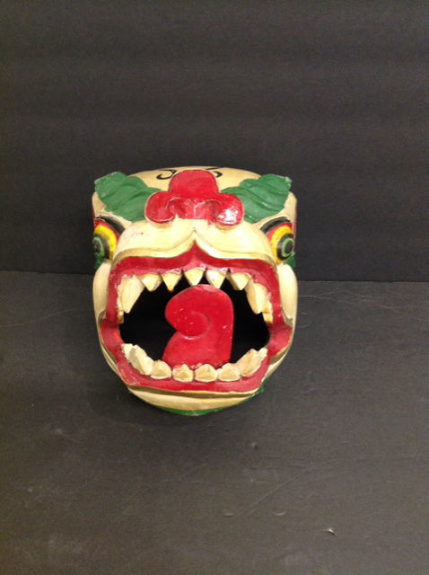 Carved Wood Asian Mask