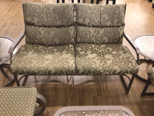 Fabric & Metal Two Seat Outdoor Loveseat