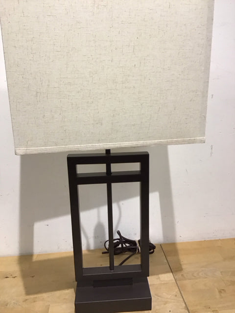 22" Brown Metal Lamp