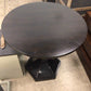 AS-IS 27" Round Black Pedestal End Table(Top Scratched/Square Mark)