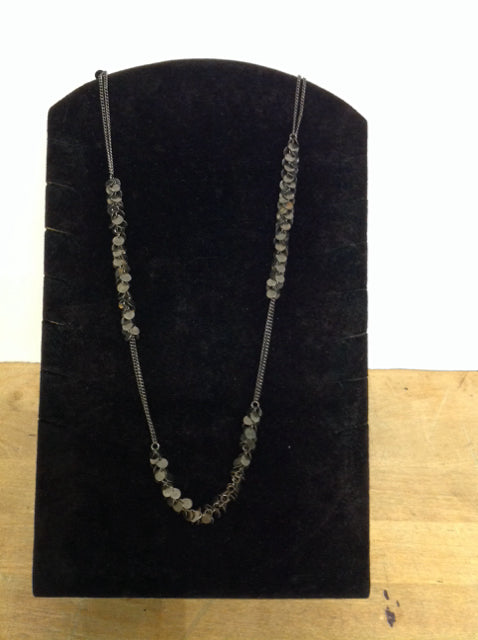 Black Metal Necklace w/Dangling Discs