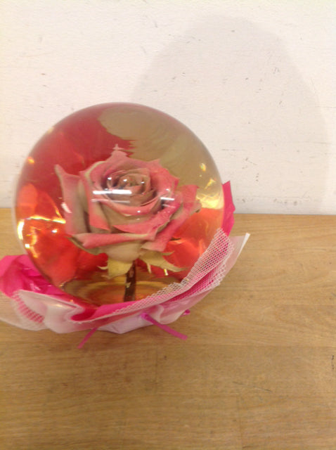 6" Rose Glass Ball