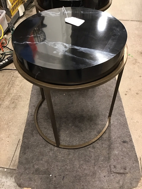 Faux Marble Round Accent Table