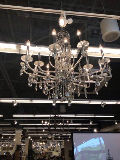 AS-IS Schonbeck Siena 15 Light 41 inch Polished Stainless Steel Chandelier