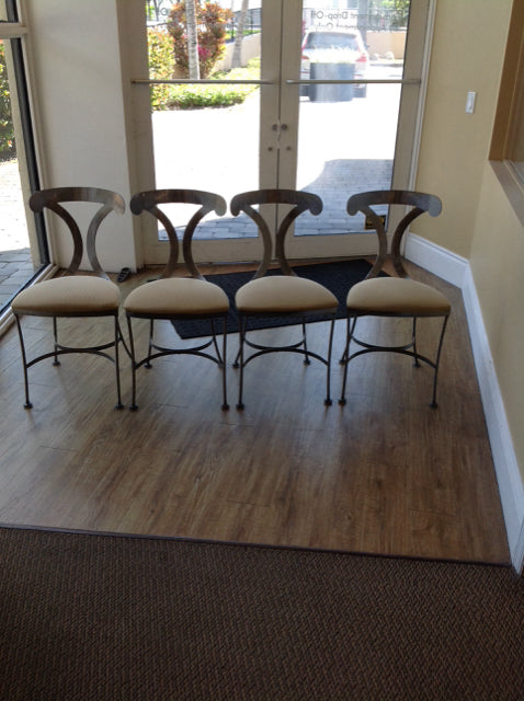 Set of 4 Johnston Casual Laser Cut Metal Cafe Chairs