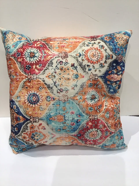 Blue/Orange Medallion Pillow