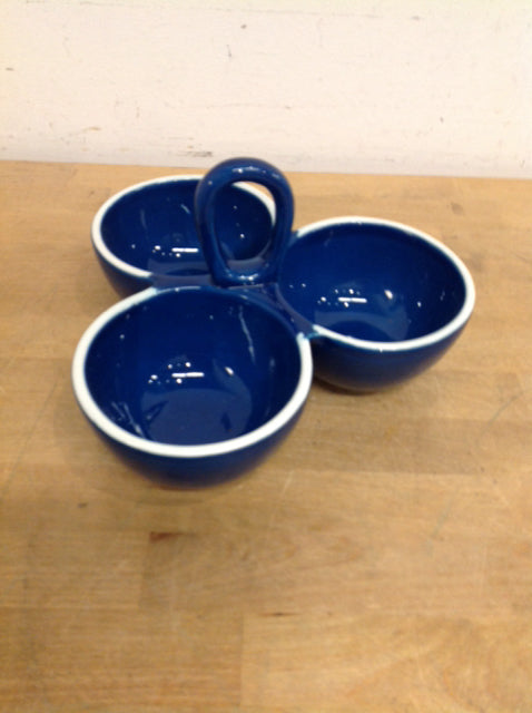 10" Blue Ceramic Dip Bowl