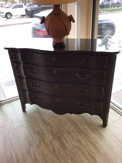 AS-IS Kincaid furniture Brown Four Drawer Stone Top Chest(Middle Drawer Scratch)