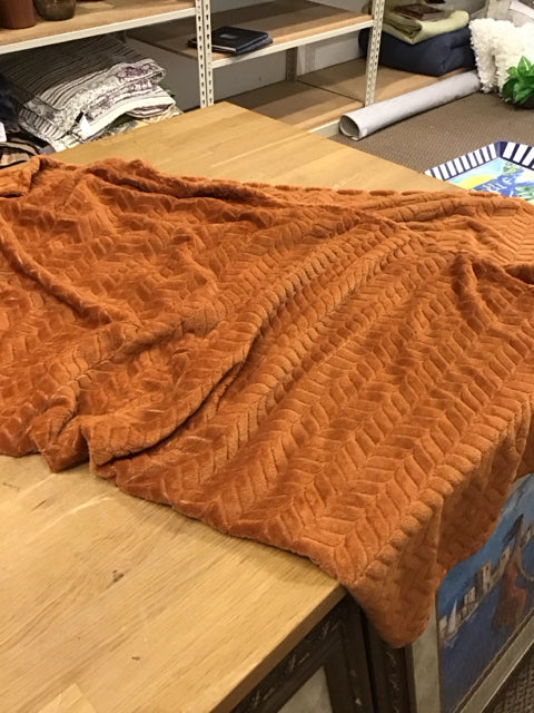 Rust Chevron Carved Acrylic Throw