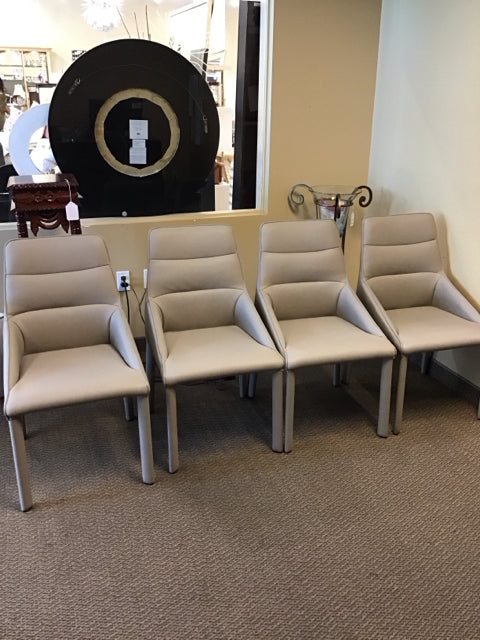 Set/4 MH2G Mauve Leather Dining Chairs