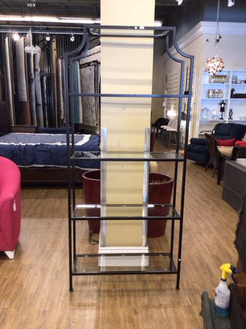 80"H X 36"W X 12"D Ballard Designs Silvia Wide Black Metal Etagere
