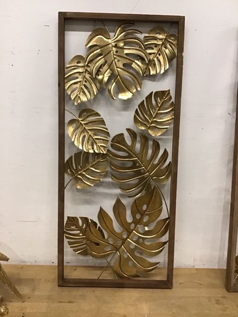 36"x16" Monstera Leaf Metal Wall Decor