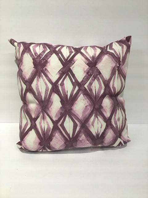 White w/Purple Design Pillow