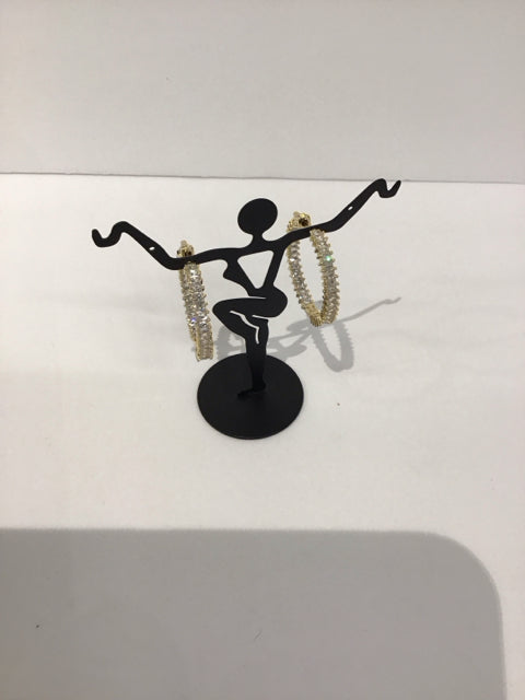 Cartier Style Gold In/Out Hoop Earrings