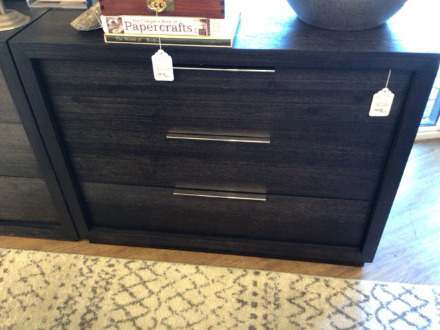 AS-IS 42" X 32" X 18" City Furniture Madden Dark Tone 3-drawer Nightstand
