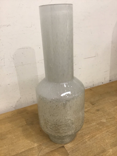 16.5" Crackled Glass Vase