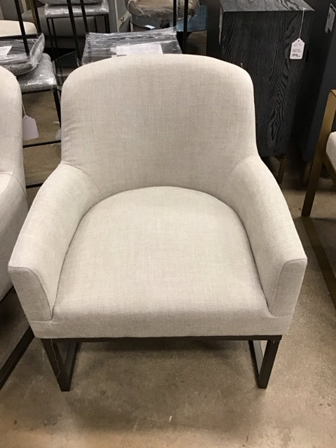 Grey Upholstered Dk Metal Frame Accent Chair